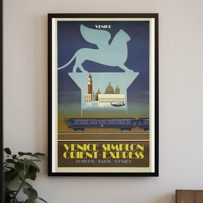 Venice Orient Express Lion Basilica Skyline Travel Poster