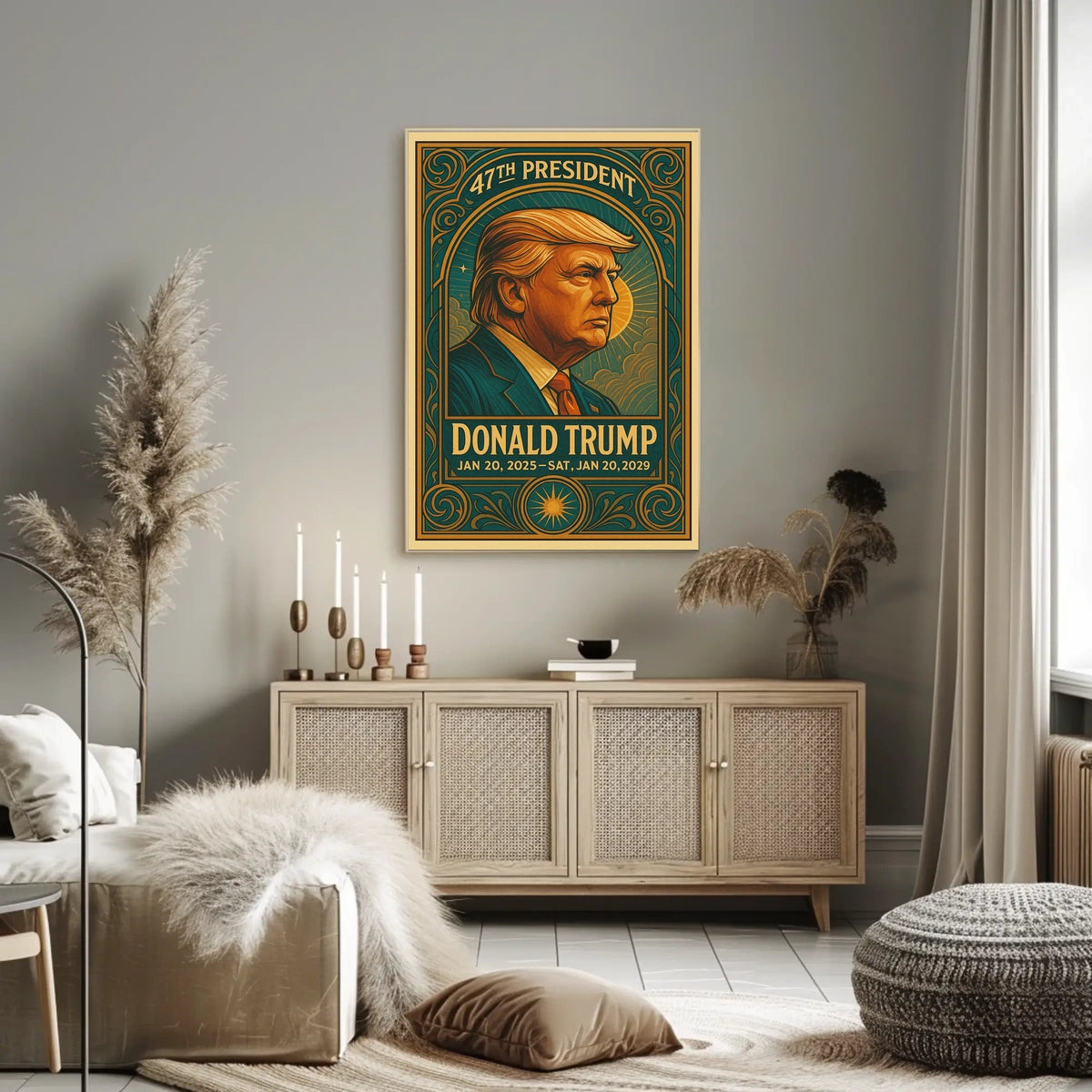 Trump 47th President Scenic Vintage Poster