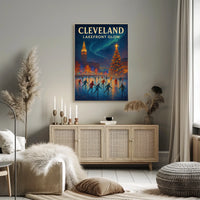 Cleveland Lakefront Glow Poster