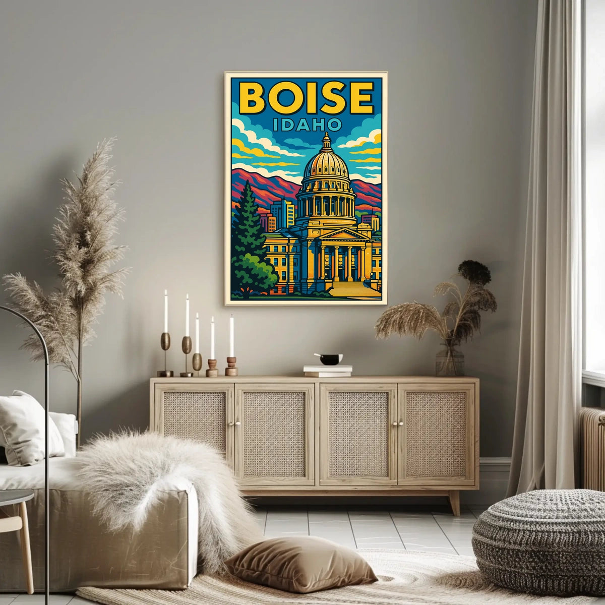 Boise, Idaho Vibrant Cityscape Poster