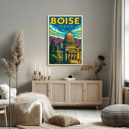 Boise, Idaho Vibrant Cityscape Poster