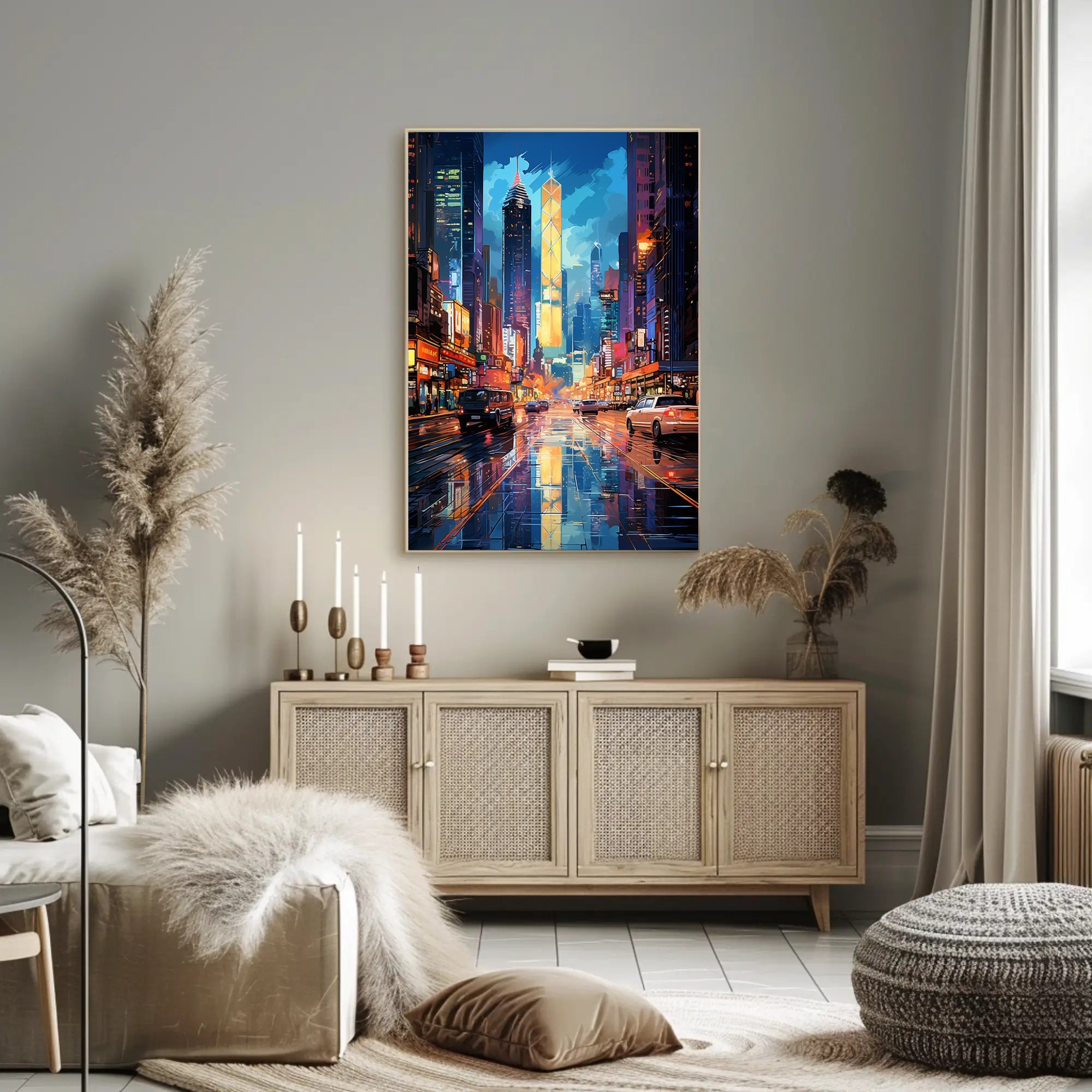 Neon Cityscape Poster