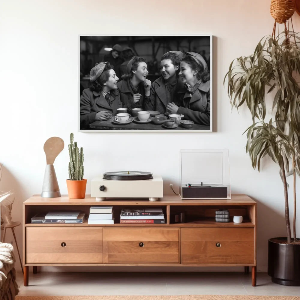 Vintage Café Gathering: Timeless Friendship Poster