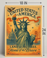 United States of America Land of the Free Poster PosterGoat