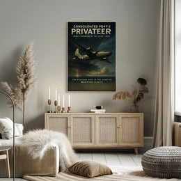 Consolidated PB4Y-2 Privateer WWII Aviation Poster