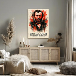 Ulysses S. Grant Watercolor Portrait Historical or Presidential Poster