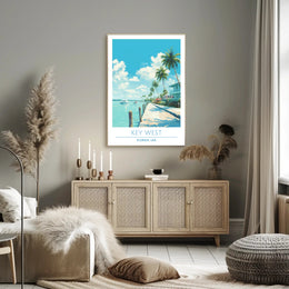Key West Tropical Scene Travel Poster