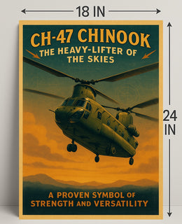 CH-47 Chinook Vintage Aviation Poster PosterGoat