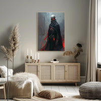 Dark Fantasy Skeleton Poster with Red Accents PosterGoat