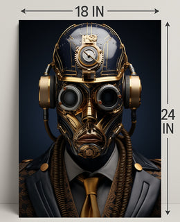 Steampunk Cyborg Portrait Poster PosterGoat