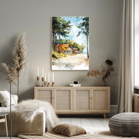 Latvia Jurmala Beach and Wooden Villas Poster