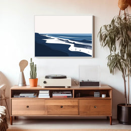 Serene Coastal Abstract: Modern Beach Art Poster