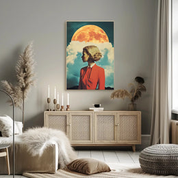 Lunar Portrait Poster Surreal Moon Wall Art Print