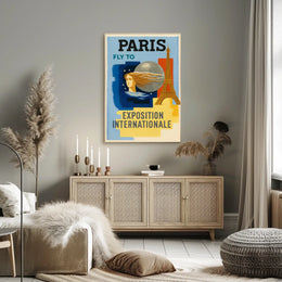 Fly To Paris Exposition Internationale Poster