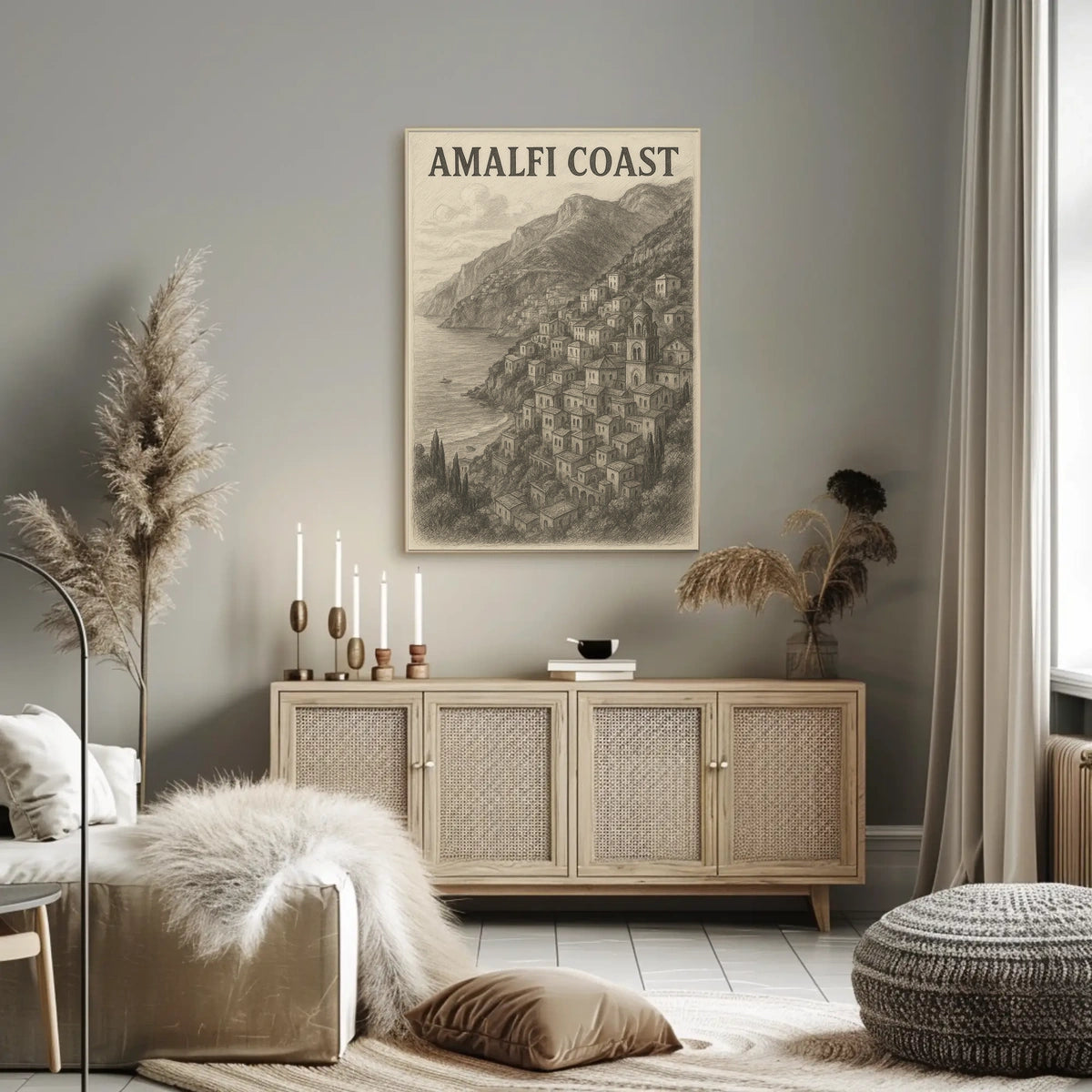 Amalfi Coast Poster Wall Art Print Travel Decor Room