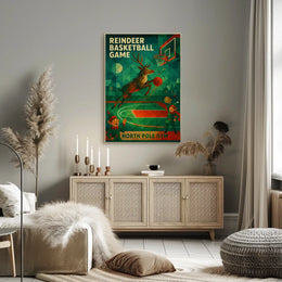 Reindeer Basketball Game Poster