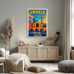 Urmia, Iran Vibrant Travel Poster