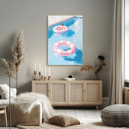 Summer Serenity Pool Poster Pastel Minimalist Print