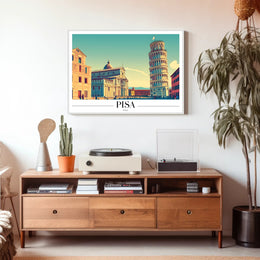 Pisa Italy Landscape Art Print Travel Poster