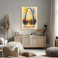 Gateway Arch Vibrant Watercolor Poster Art Print