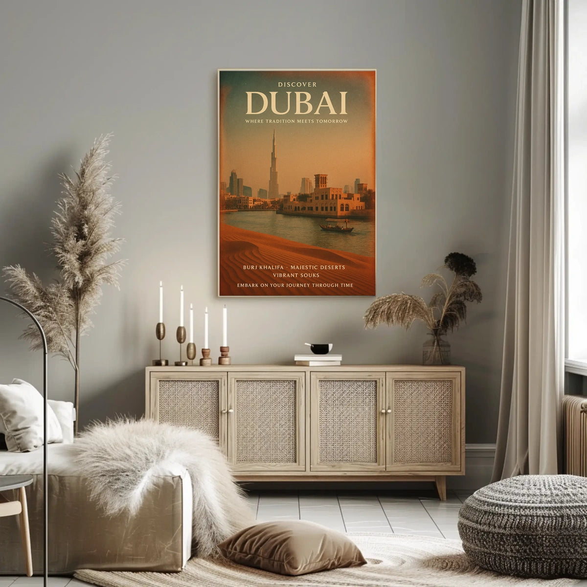 Dubai Poster Discover Tradition Meets Tomorrow Travel Decor