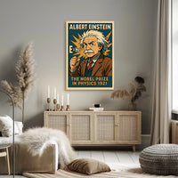 Einstein Portrait Vintage Nobel Science Poster