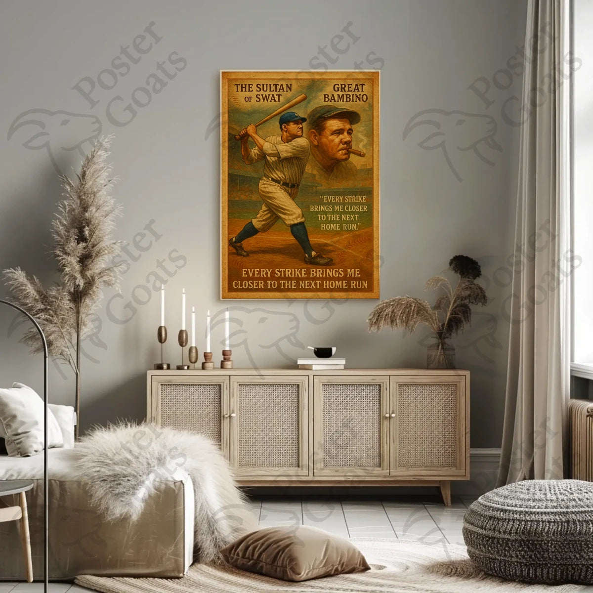 The Great Bambino Vintage Sports Inspiration Poster