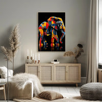 Vibrant Elephant Mosaic Poster