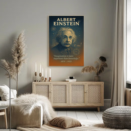 Albert Einstein Vintage Science Poster with Inspirational Quote