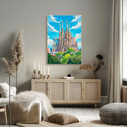 Sagrada Família Vibrant Barcelona Art Poster Print