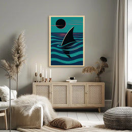 Serene Waters Shark Fin At Dusk Poster