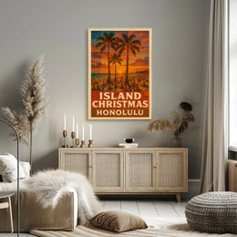 Island Christmas In Honolulu Poster