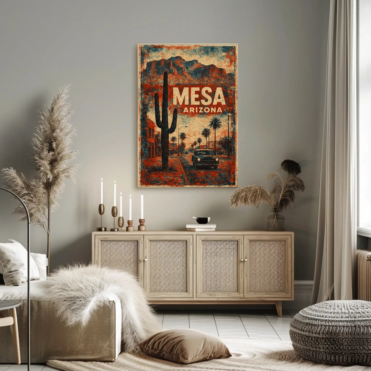 Mesa Arizona Vintage Travel Wanderlust Poster