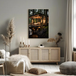 Tranquil Glass Retreat Poster