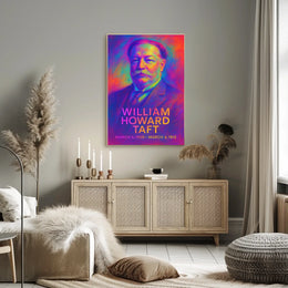 William Howard Taft 27th President of the United States Neon Gradient Overlay Poster