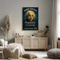 Albert Einstein Inspirational Imagination Quote Poster Art
