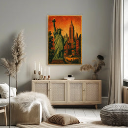 Timeless New York Poster Vintage NYC Skyline Wall Art Decor