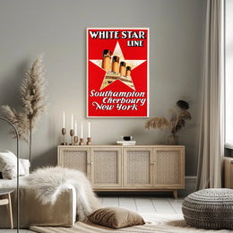 White Star Line Ocean Liner Poster Vintage Wall Art