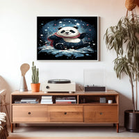 Starry Night Panda Poster