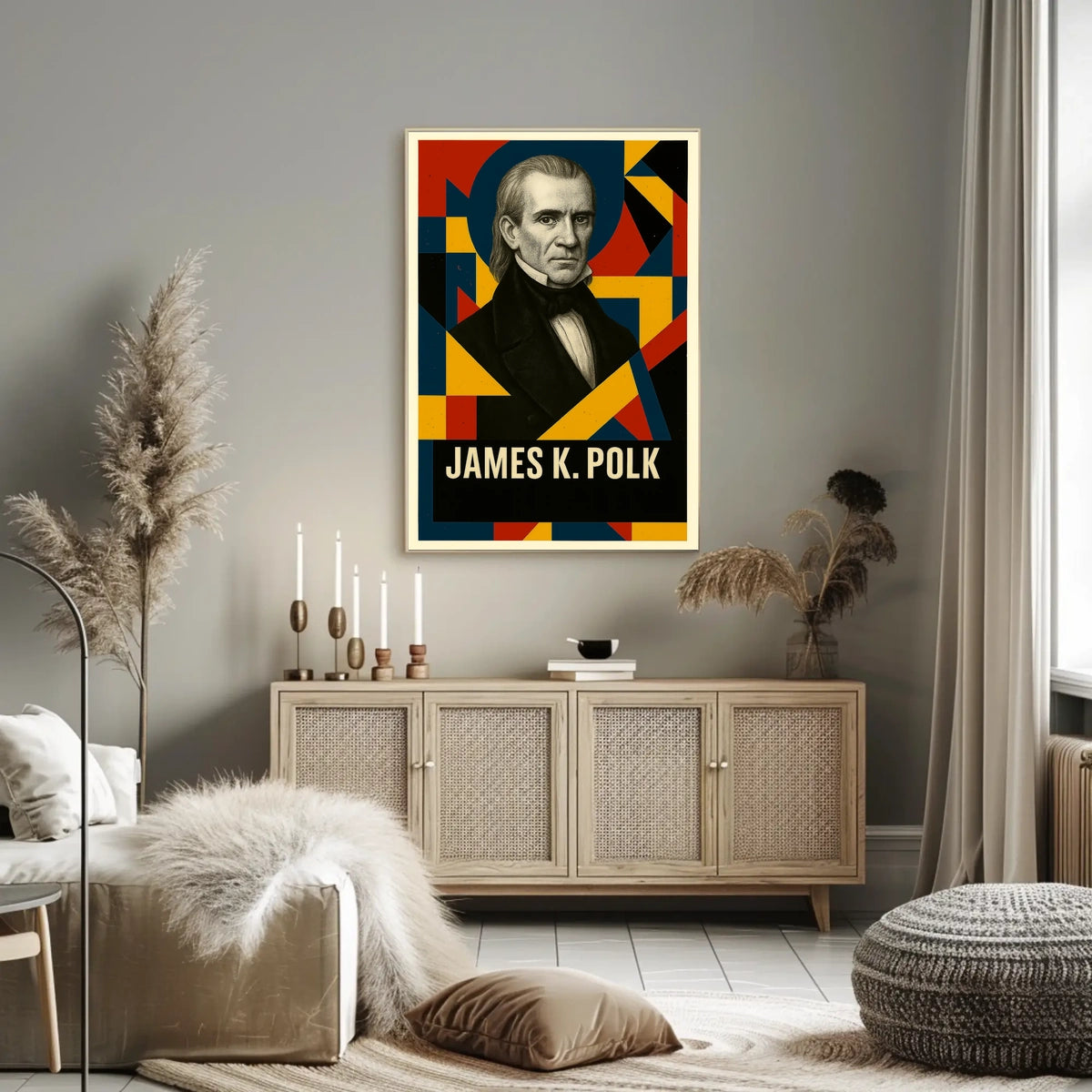 James K. Polk 11th President of the United States Abstract Pop Poster