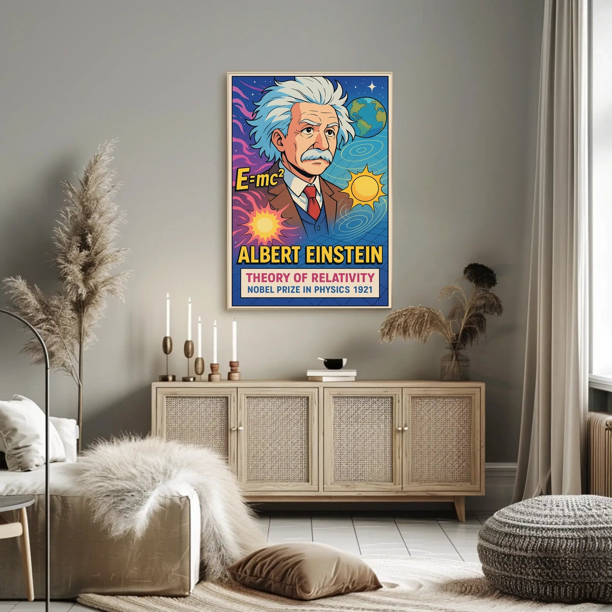 Albert Einstein Relativity Vintage Science Poster