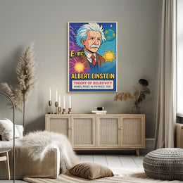 Albert Einstein Relativity Vintage Science Poster