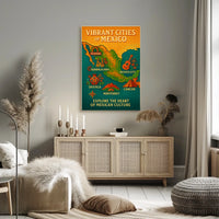 Vibrant Cities of Mexico Poster