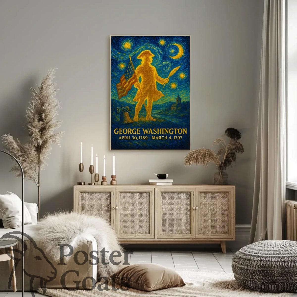 George Washington Starry Tribute Historical or Presidential Poster