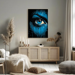 Intense Blue Eye Surreal Art Poster Print