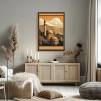 Tranquil Sunset Over Ancient Architecture Poster