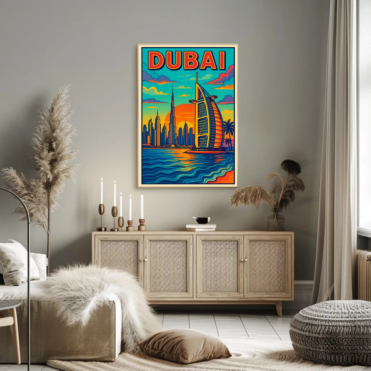 Dubai Skyline Illustration Poster