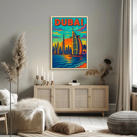 Dubai Skyline Illustration Poster