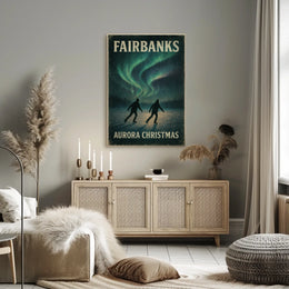 Fairbanks Aurora Christmas Poster