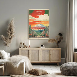 Sapporo Cityscape Japan Vintage Travel Poster